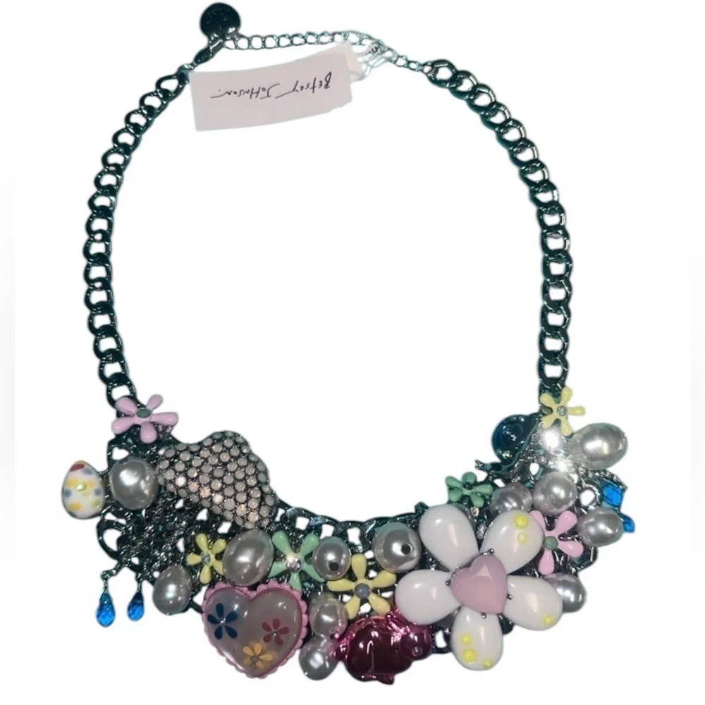 BETSEY JOHNSON Easter Hop To It Spring 2025 Revival Statement Necklace NEW NWT